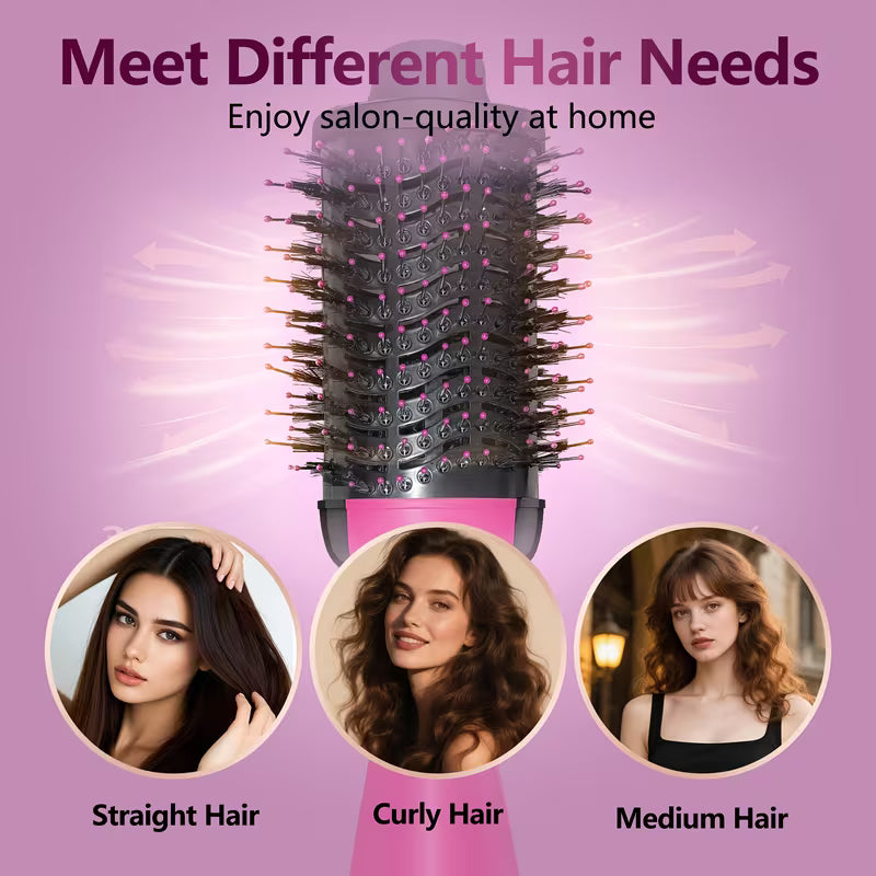 One-Step 3-in-1 Hot Air Brush – Hair Dryer, Straightener & Curler for Women